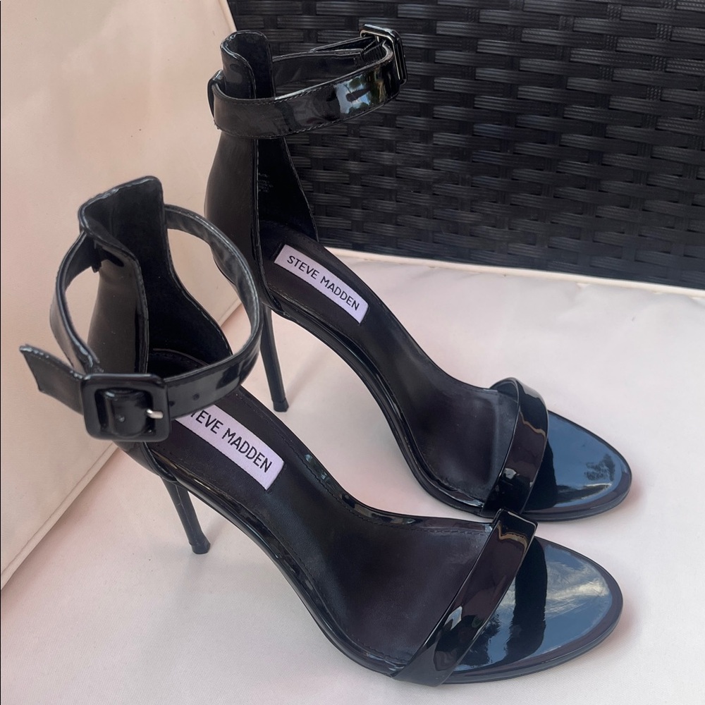 Steve Madden Black Ankle Strap Heels